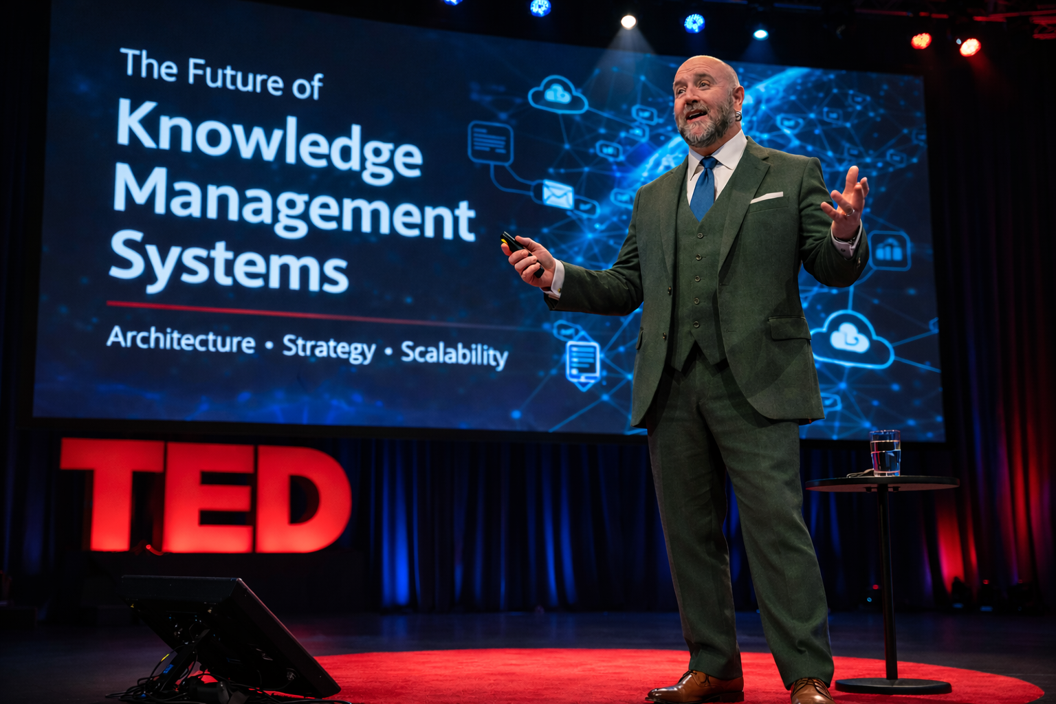 Joshua Bechtel presenting knowledge architecture concepts